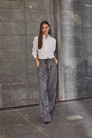 Haute L \' Amitié - Michelle Check Tailor Tie Pants - Grey